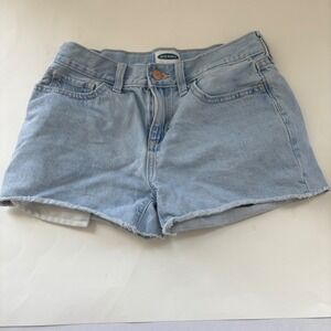 Old Navy Girls‎ Size 14 Denim Shorts High Waisted Frayed Hem Light Wash